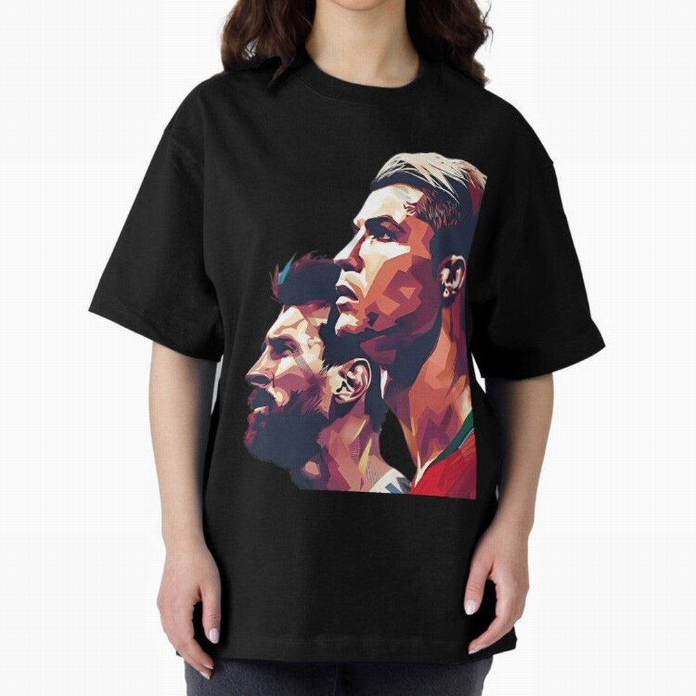 ronaldo and messi - Goat Oversized T-Shirt Bring Champion Energy into the FIFA World Cup 2026 USA Canada Mexico Journey through Mbappe Highlights, France Pride, Football Festival Excitement, Trophy Ambitions, Country Rivalries and Star Player Buzz;