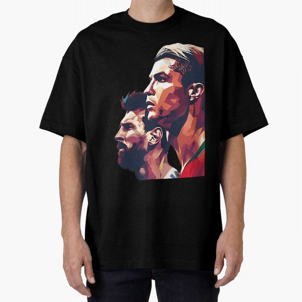 ronaldo and messi - Goat Oversized T-Shirt Bring Champion Energy into the FIFA World Cup 2026 USA Canada Mexico Journey through Mbappe Highlights, France Pride, Football Festival Excitement, Trophy Ambitions, Country Rivalries and Star Player Buzz;