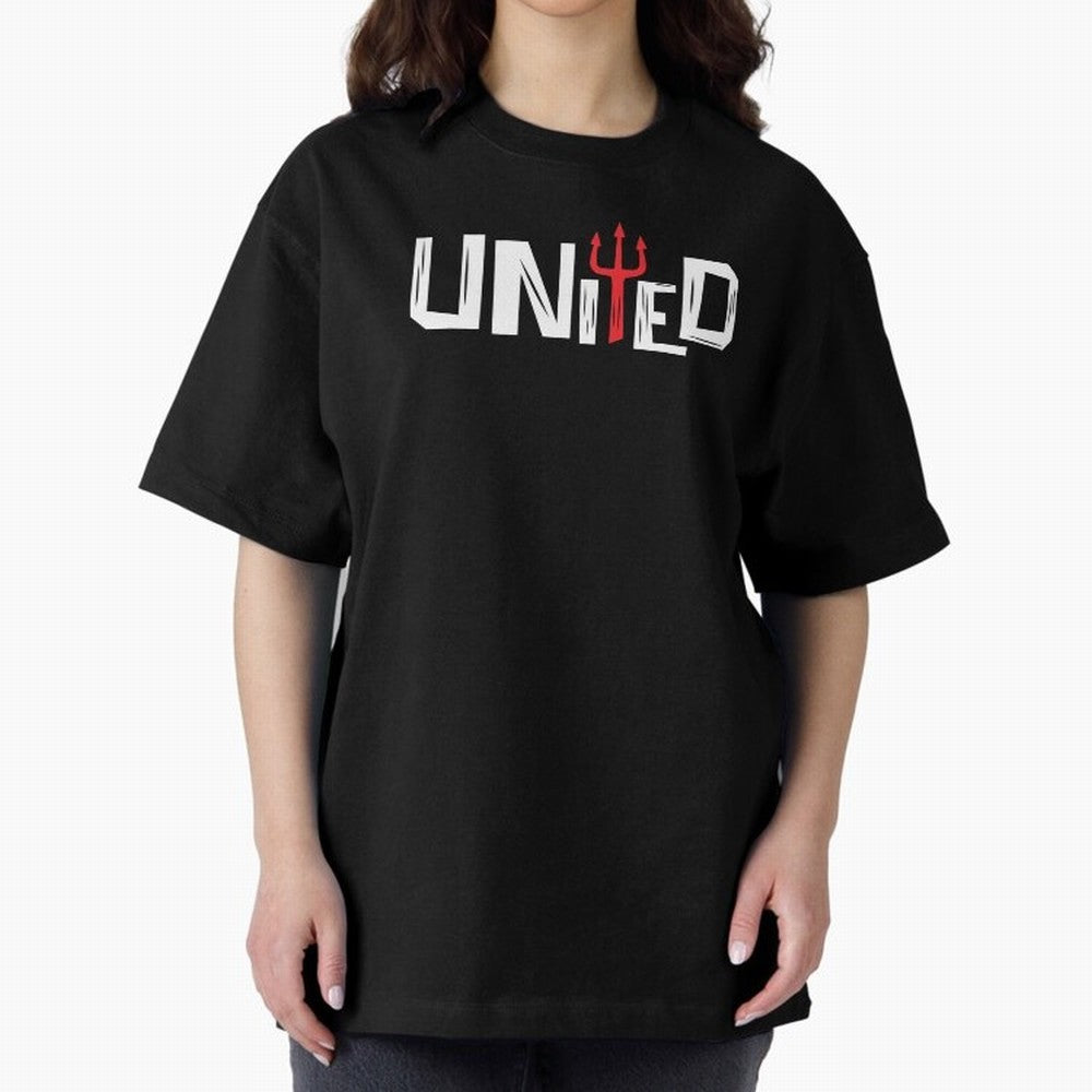 Manchester United - United Typography Oversized T-Shirt Live the Energy of FIFA World Cup 2026 Spirit, Celebrating Brazil, Portugal and Argentina, Neymar, Global Supporter Spirit, Legendary Goals, National Colors and Tournament Celebration; Made