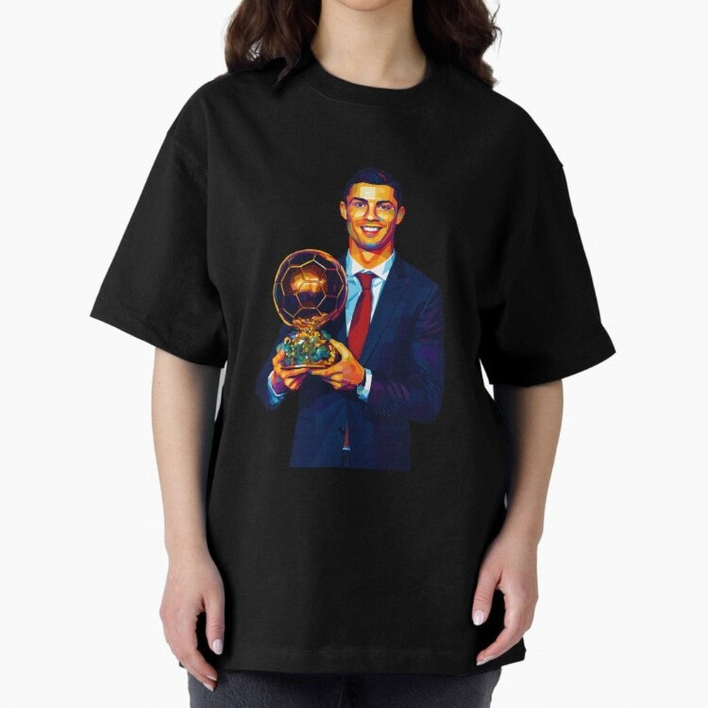Cristiano Ronaldo Wpap Art Oversized T-Shirt Celebrate the FIFA World Cup 2026 Journey through Cristiano Ronaldo, Haaland and CR7 Highlights, Brazil Pride, Retro Football Energy, Iconic Rivalries, Trophy Chase Drama and Stadium Atmosphere; Ideal