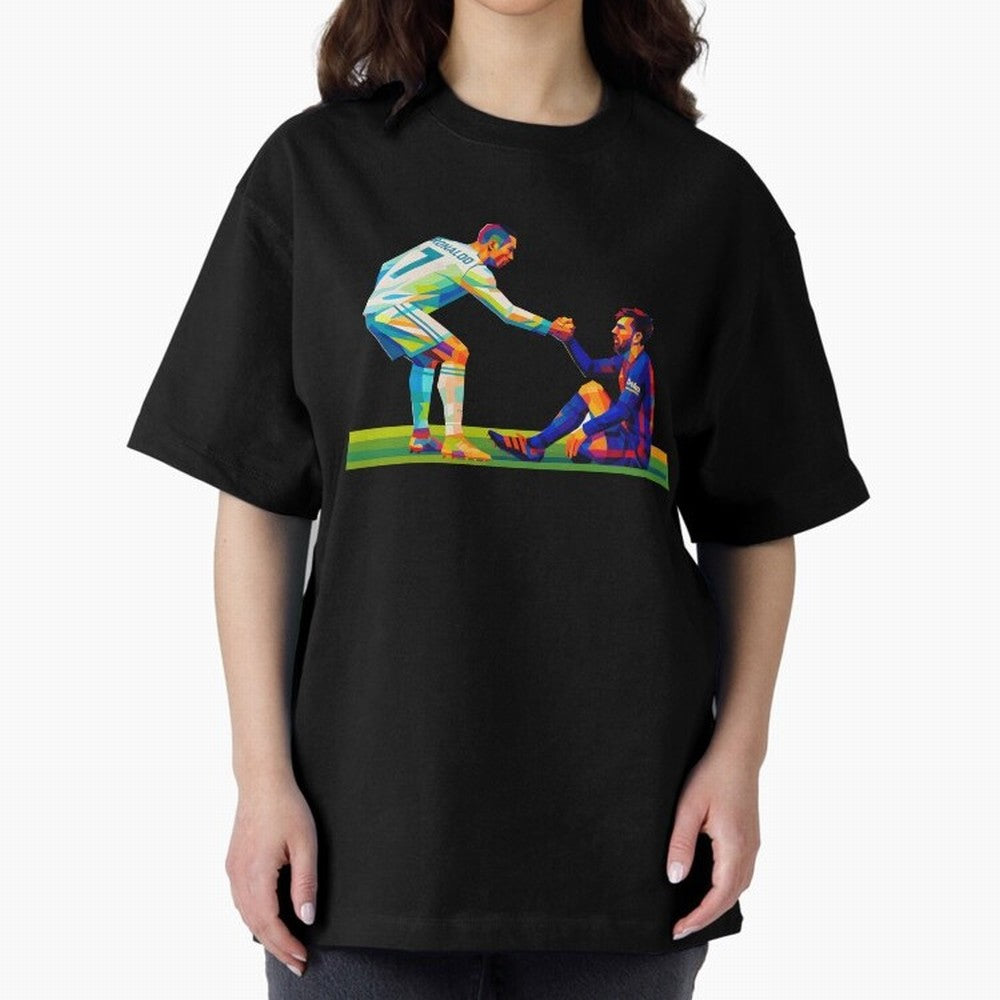 Cristiano Ronaldo & Messi Wpap Art Oversized T-Shirt Bring Home FIFA World Cup 2026 Group Stage Spirit, with Portugal, Spain and Germany, Messi and Cristiano Ronaldo, Soccer Culture, Superstar Moments, National Team Dreams and Competitive Fire;