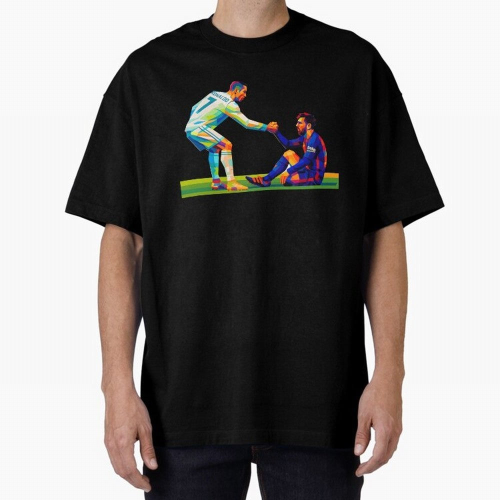 Cristiano Ronaldo & Messi Wpap Art Oversized T-Shirt Bring Home FIFA World Cup 2026 Group Stage Spirit, with Portugal, Spain and Germany, Messi and Cristiano Ronaldo, Soccer Culture, Superstar Moments, National Team Dreams and Competitive Fire;