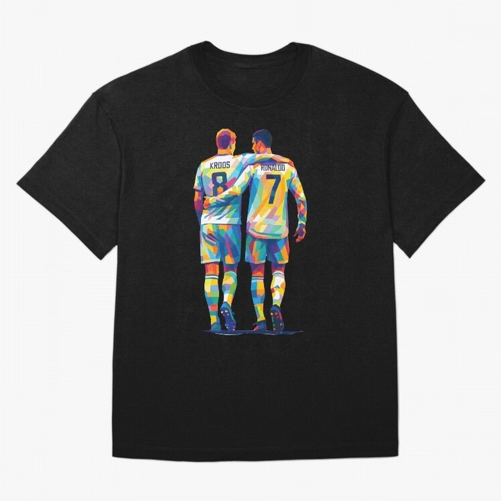 Cristiano Ronaldo & Toni Kroos Wpap Art Oversized T-Shirt Treasure FIFA World Cup 2026 for Fans of Neymar, Haaland and Cristiano Ronaldo and Spain and Netherlands, Bringing Championship Spirit, Famous Goals, Roaring Crowds and International