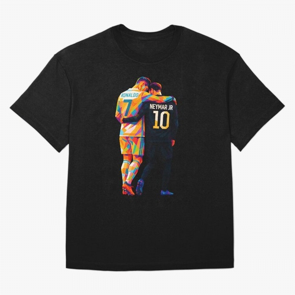 Cristiano Ronaldo & Neymar JR Wpap Art Oversized T-Shirt Capture FIFA World Cup 2026 Group Stage Connected to Neymar, Argentina, France and Brazil Energy, Worldwide Fan Energy, Dramatic Goals, Stadium Lights and Championship Celebrations; Ideal for
