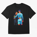 Cristiano Ronaldo & Messi Wpap Art Oversized T-Shirt Feel the Trophy Chase of the FIFA World Cup 2026 Journey through Messi Highlights, Brazil Pride, Football Festival Excitement, Trophy Ambitions, Country Rivalries and Star Player Buzz; Ideal for