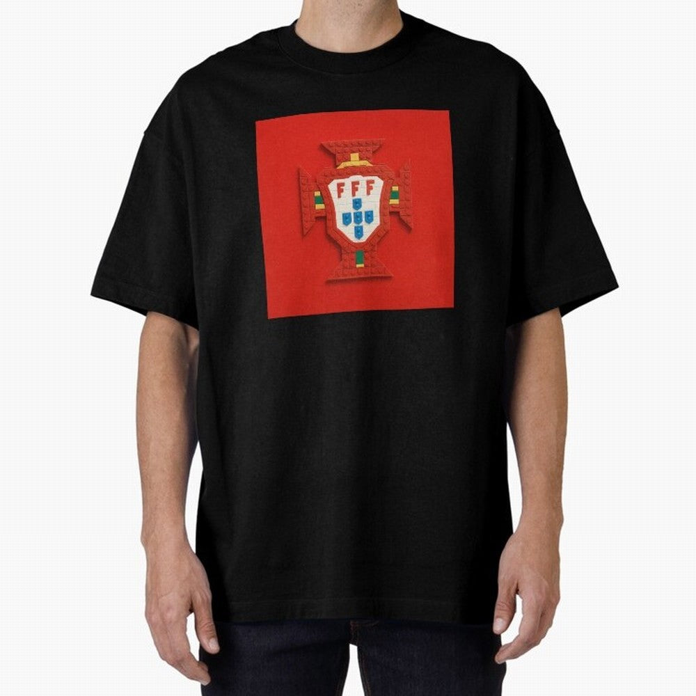 Portugal Blocks Oversized T-Shirt Capture Stadium Memories from Global Football Passion for FIFA World Cup 2026 Group Stage, Made for Messi and Cristiano Ronaldo, France, Match Day Excitement, Supporter Culture, Golden Goals and Global Football