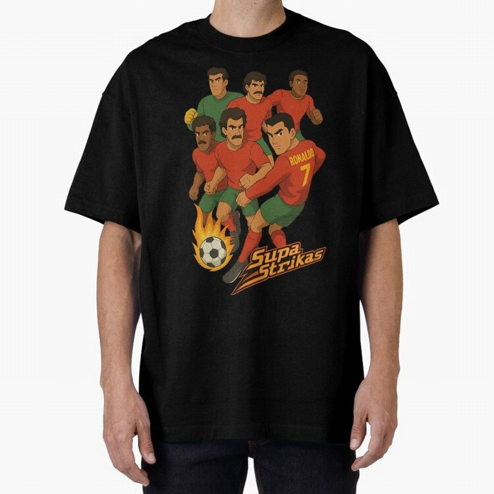 Supastrikas Portugal Team Version Oversized T-Shirt Bring World Football Passion into FIFA World Cup 2026 USA Canada Mexico for Fans of Neymar and Netherlands, Bringing Sports Nostalgia, International Competition, Famous Players and Unforgettable