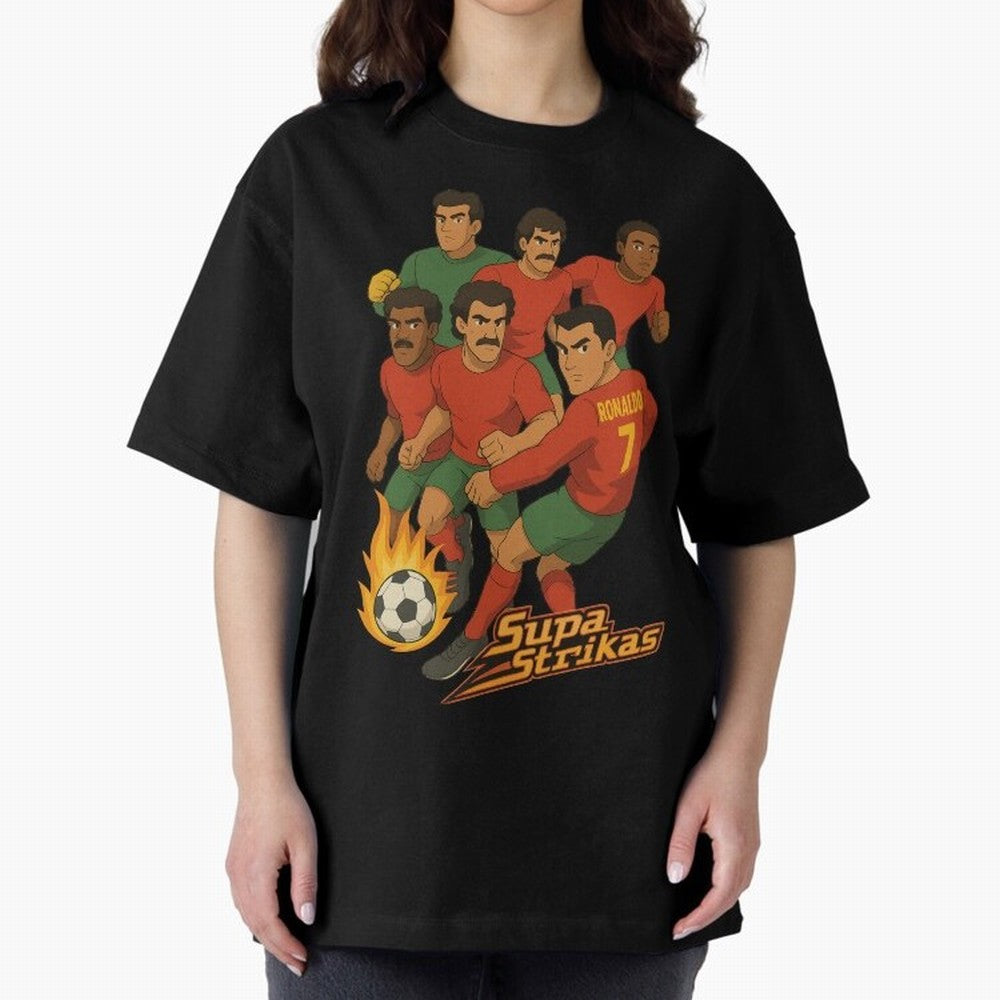 Supastrikas Portugal Team Version Oversized T-Shirt Bring World Football Passion into FIFA World Cup 2026 USA Canada Mexico for Fans of Neymar and Netherlands, Bringing Sports Nostalgia, International Competition, Famous Players and Unforgettable