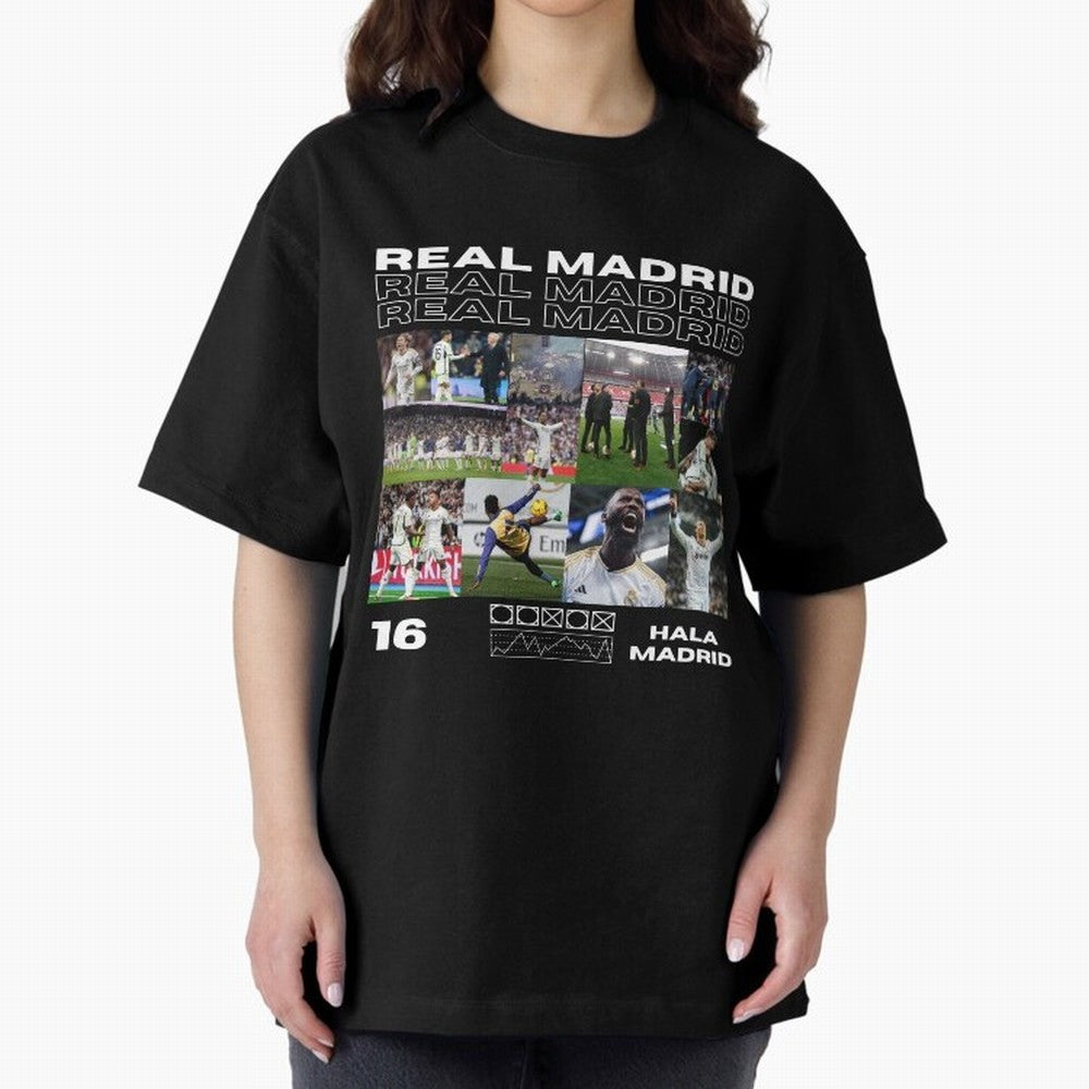 Real Madrid design Oversized T-Shirt Back the Journey through Match Day Hype around FIFA World Cup 2026 Group Stage, Neymar, Haaland and Cristiano Ronaldo, Argentina, Retro Football Energy, Iconic Rivalries, Trophy Chase Drama and Stadium