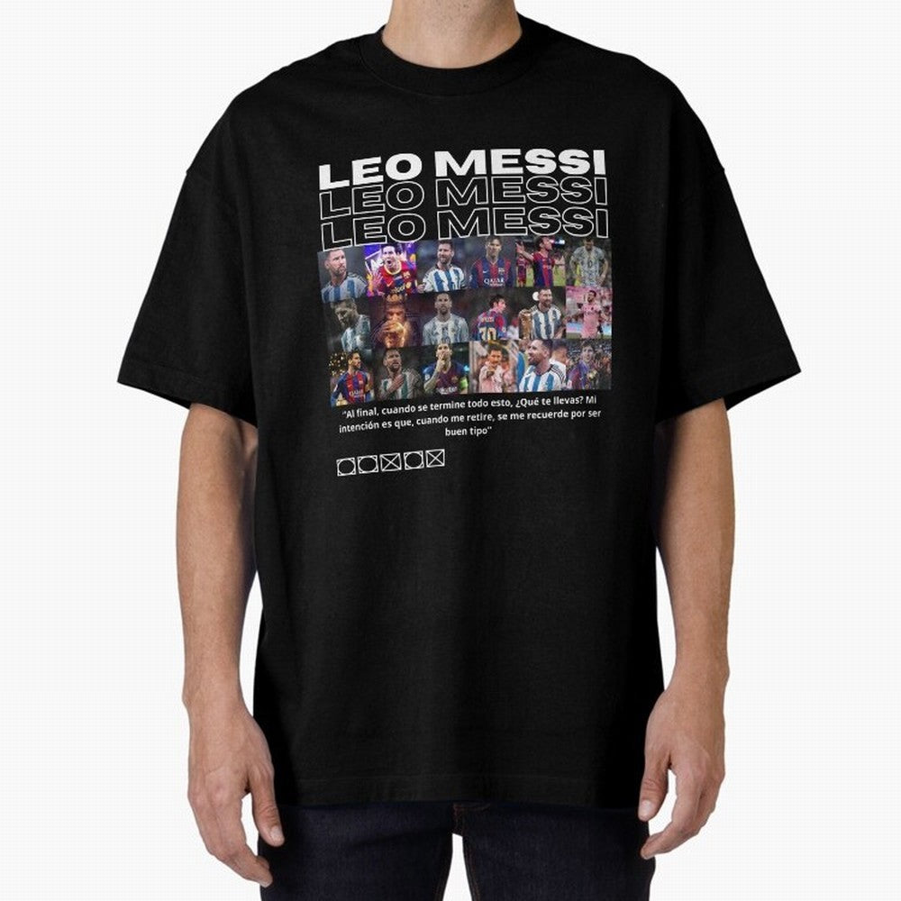 Leo Messi design Oversized T-Shirt Live the Energy of the FIFA World Cup 2026 USA Canada Mexico Journey through CR7 Highlights, Brazil, Portugal and Argentina Pride, Retro Football Energy, Iconic Rivalries, Trophy Chase Drama and Stadium