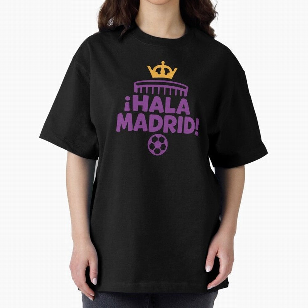 Hala Madrid Oversized T-Shirt Bring Trophy Dreams to Global Football Passion for FIFA World Cup 2026 USA Canada Mexico, Built around Messi, Portugal, Game Day Rituals, Football Legends, Country Pride and the Road to the Final; Perfect for Fans,