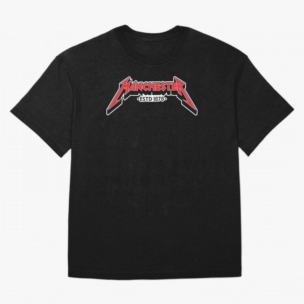 Manchester United Metal Font Oversized T-Shirt Feel FIFA World Cup 2026 USA Canada Mexico Spirit, Driven by Brazil, Haaland, Retro Football Energy, Iconic Rivalries, Trophy Chase Drama and Stadium Atmosphere; Ideal for Fans Who Follow Messi,