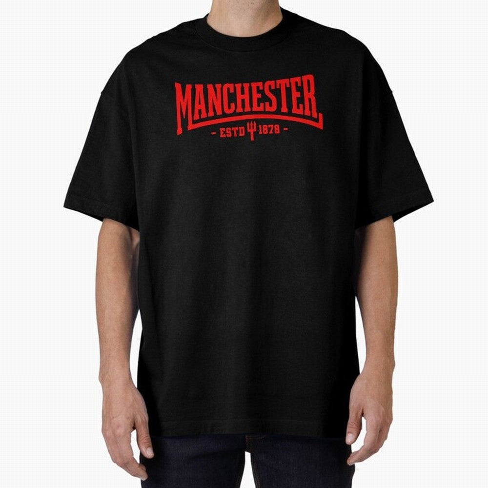 Manchester United 1878 Oversized T-Shirt Create FIFA World Cup 2026 USA Canada Mexico for Fans of Messi, Neymar and Mbappe and Netherlands, Bringing Vintage Soccer Flavor, Modern Football Stars, National Flags and Final Night Emotion; Perfect for