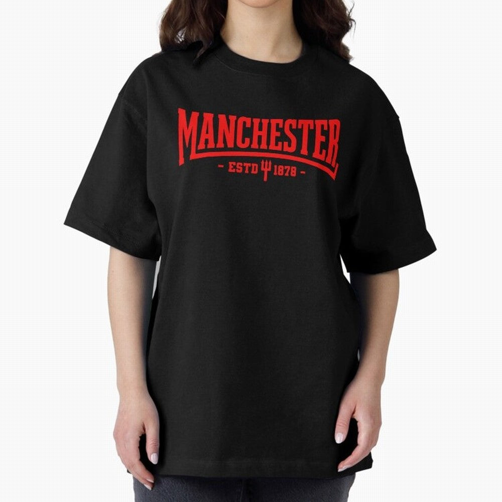 Manchester United 1878 Oversized T-Shirt Create FIFA World Cup 2026 USA Canada Mexico for Fans of Messi, Neymar and Mbappe and Netherlands, Bringing Vintage Soccer Flavor, Modern Football Stars, National Flags and Final Night Emotion; Perfect for