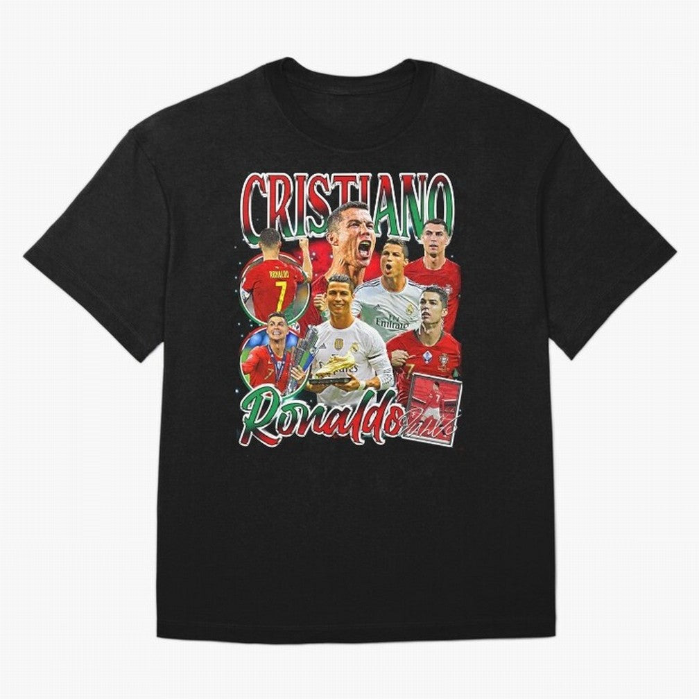 Cristiano Ronaldo Premium Quality Oversized T-Shirt Celebrate the Road through FIFA World Cup 2026 Group Stage Capturing Mbappe, Spain Energy, Retro Football Energy, Iconic Rivalries, Trophy Chase Drama and Stadium Atmosphere; Perfect for Fans,