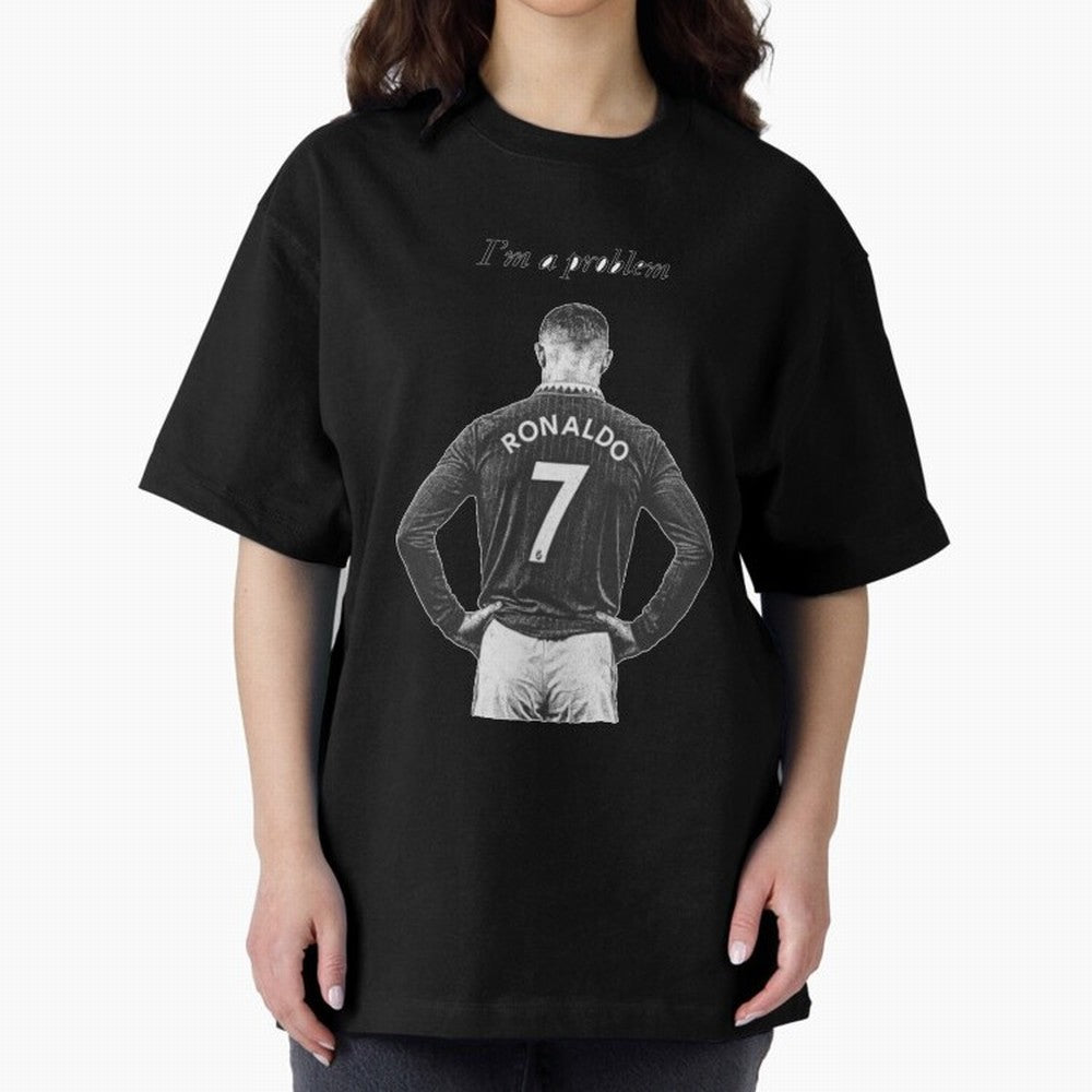 Ronaldo Problem Oversized T-Shirt Bring Champion Energy into Global Football Passion for FIFA World Cup 2026 Group Stage, Driven by Cristiano Ronaldo, Spain, Classic Soccer Heritage, Championship Pressure, Fan Loyalty and International Pride; Built
