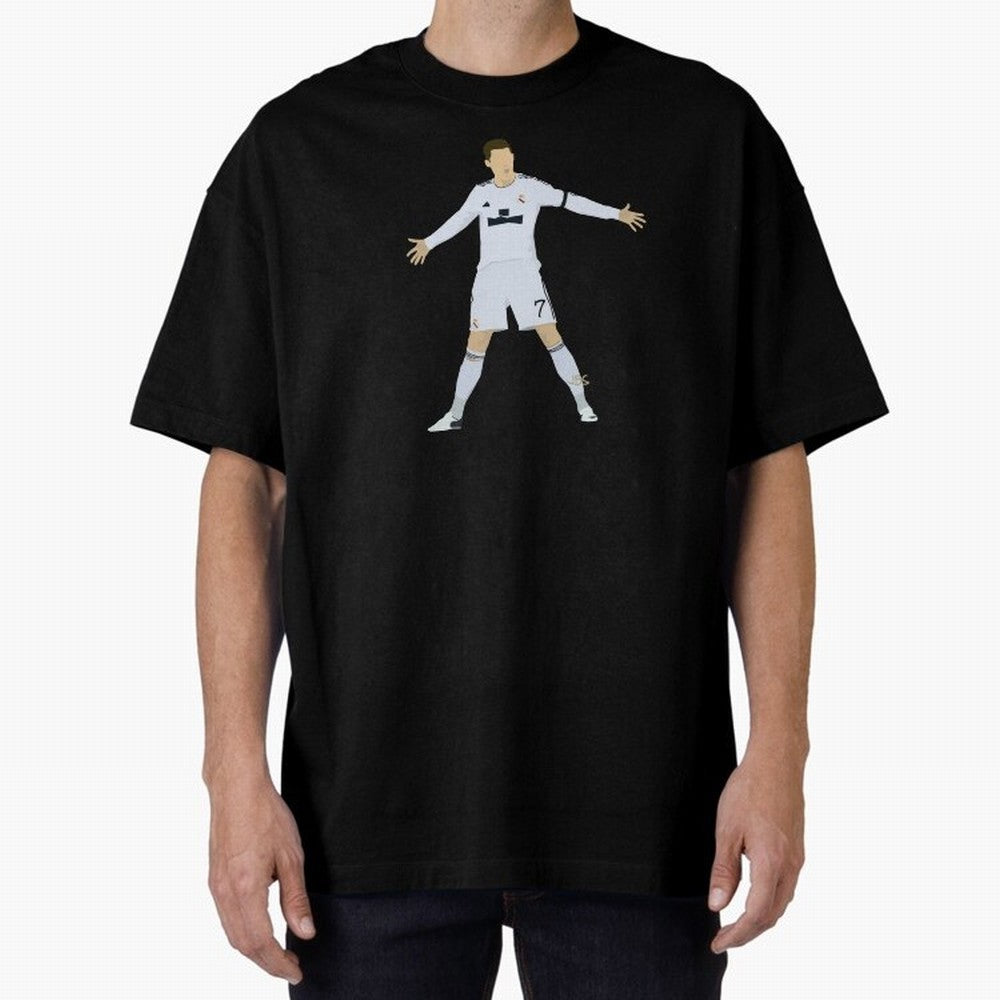 Cristiano Ronaldo celebrates at Real Madrid Oversized T-Shirt Bring World Football Passion into FIFA World Cup 2026 USA Canada Mexico for Fans of Messi and Cristiano Ronaldo and Portugal, Spain and Germany, Bringing Fan Favorite Moments, National