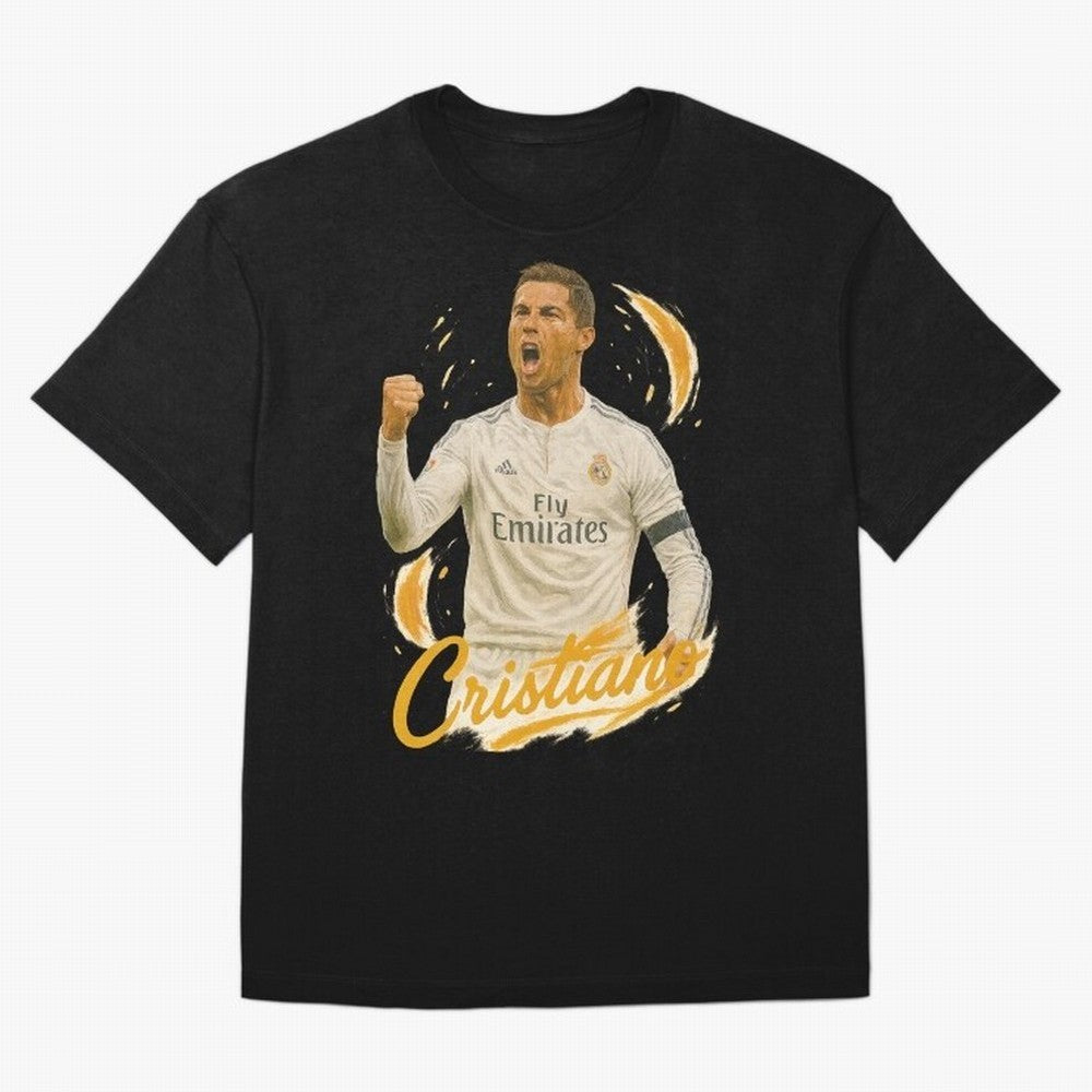 Cristiano Ronaldo Madrid Art - Iconic Soccer Legend Tribute Oversized T-Shirt Celebrate the Road through the FIFA World Cup 2026 Journey through Neymar Highlights, France Pride, Supporter Pride, Iconic Celebrations, Legendary Names and Global Match