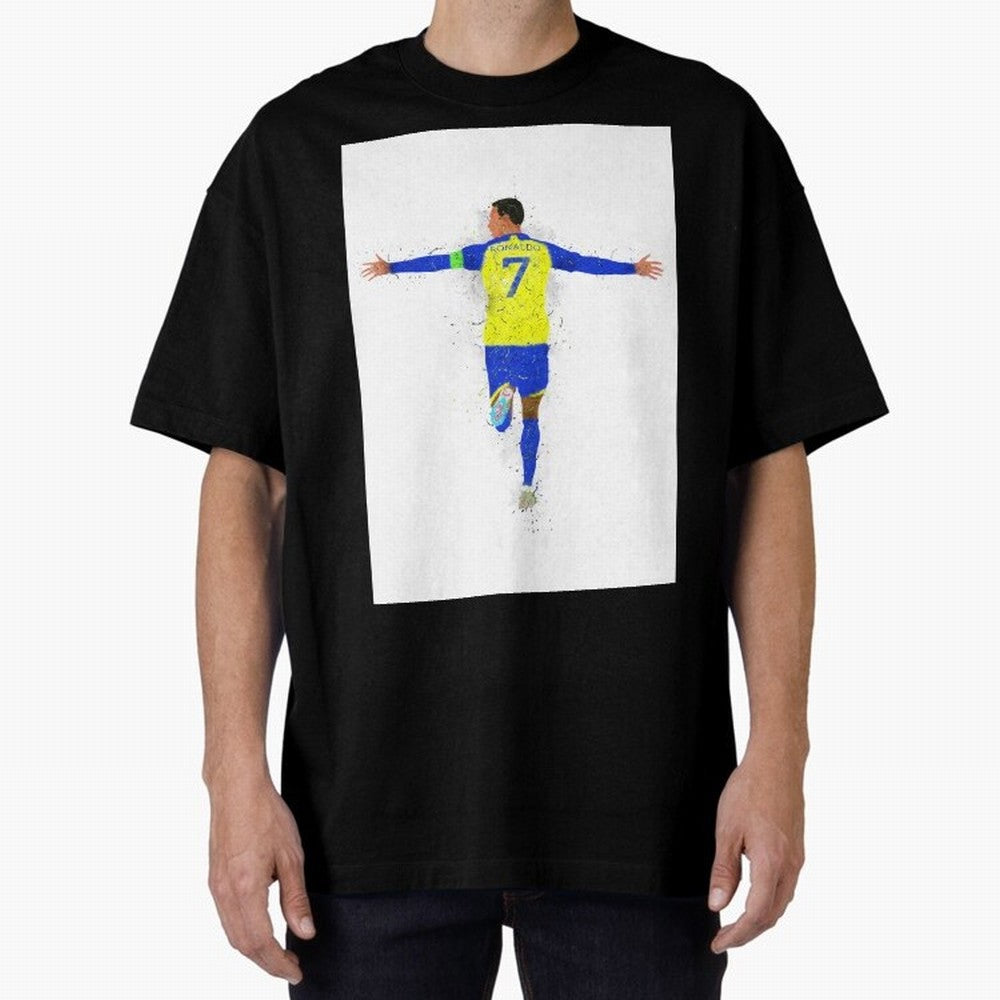 Cristiano Ronaldo Al Nassr Football Oversized T-Shirt Back Your Heroes with FIFA World Cup 2026 Inspired by Neymar, France and Portugal Energy, Retro Football Energy, Iconic Rivalries, Trophy Chase Drama and Stadium Atmosphere; Perfect for