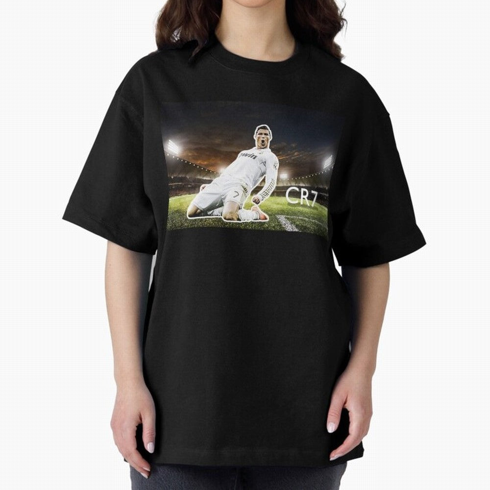 Cristiano Ronaldo Celebration Scene Oversized T-Shirt Celebrate Fan Culture around FIFA World Cup 2026 Group Stage Built around Mbappe and Neymar, Argentina Energy, Stadium Memories, Football Loyalty, International Chants and Championship