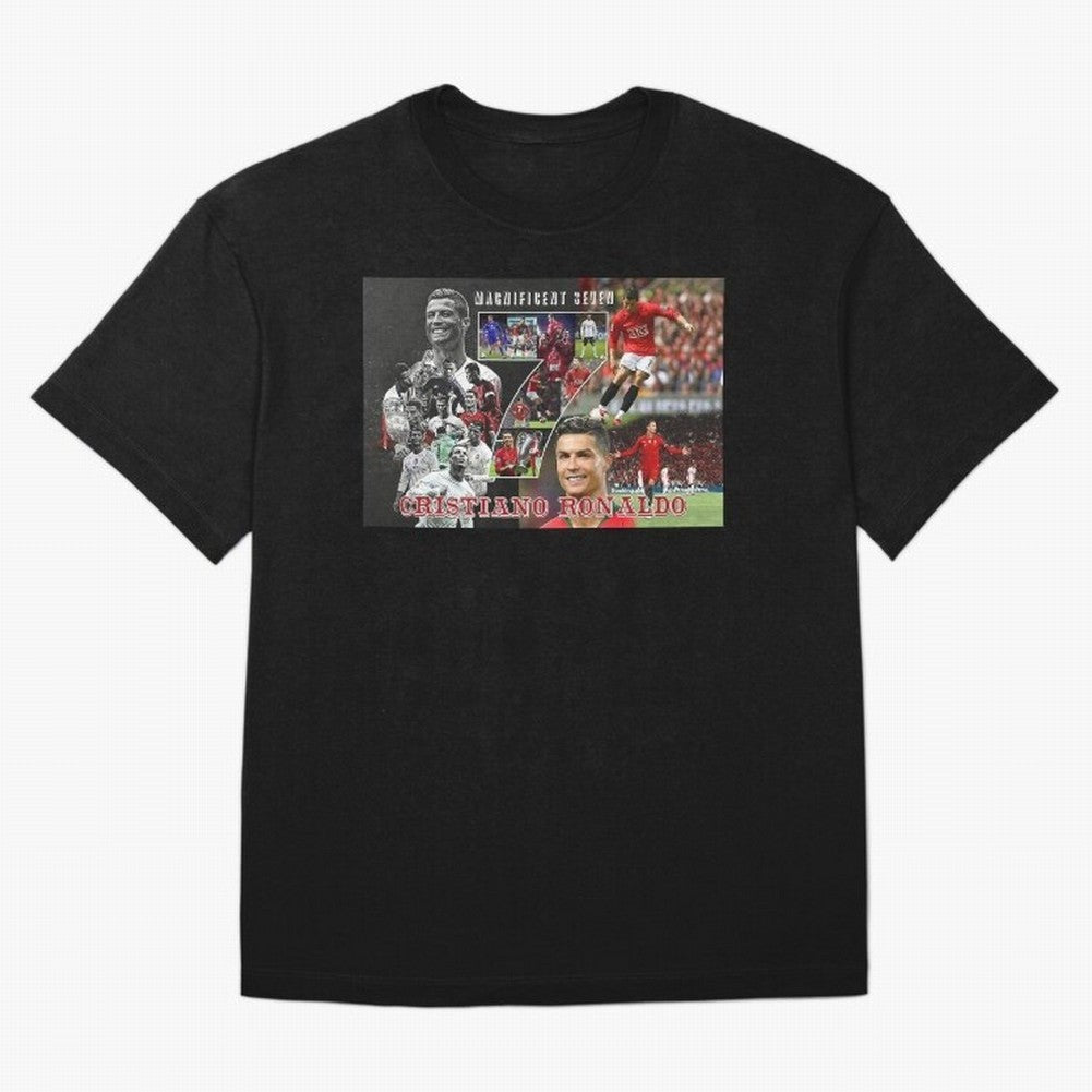Cristiano Ronaldo - Magnificent 7 Poster Oversized T-Shirt Celebrate Football Heritage in Global Football Passion for FIFA World Cup 2026 USA Canada Mexico, with Cristiano Ronaldo, Haaland and CR7, Spain, Worldwide Fan Energy, Dramatic Goals,