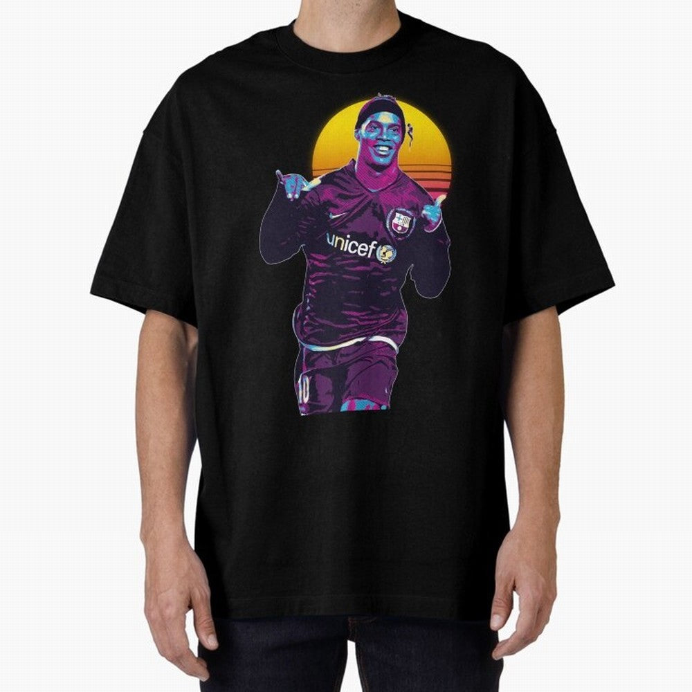ronaldinho retro Oversized T-Shirt Represent the Passion of FIFA World Cup 2026 USA Canada Mexico Driven by Haaland and Mbappe, England, France and Netherlands Energy, Football History, Final Match Energy, Crowd Noise and Once in a Lifetime
