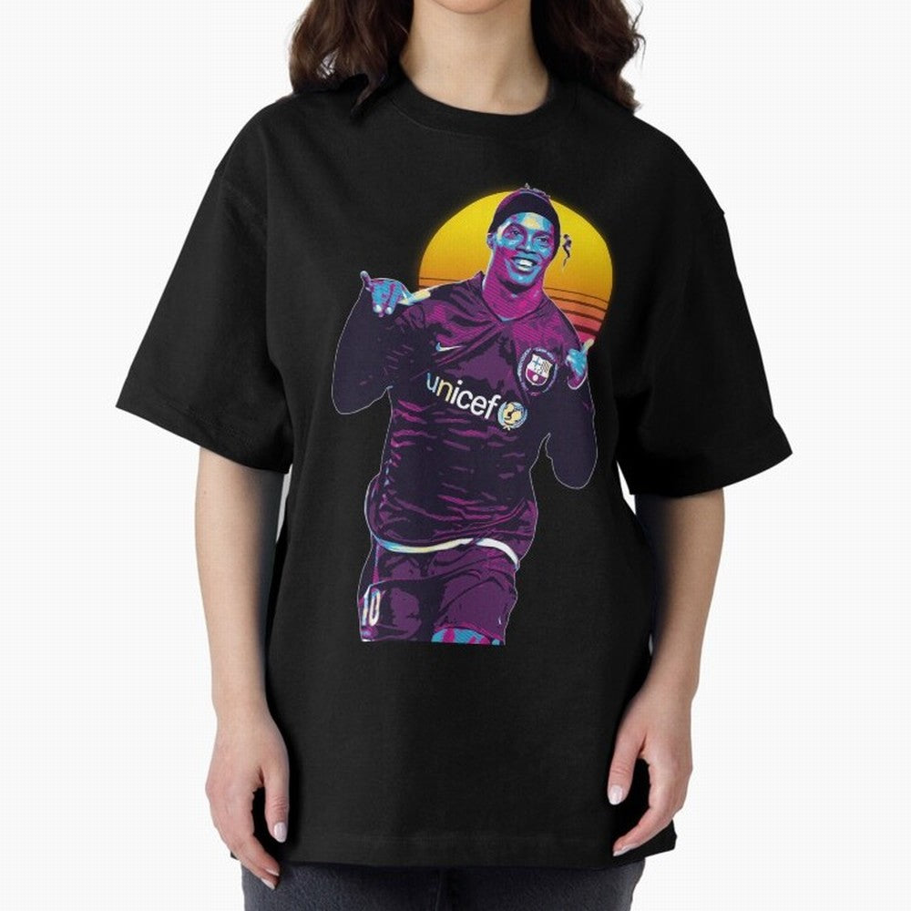 ronaldinho retro Oversized T-Shirt Represent the Passion of FIFA World Cup 2026 USA Canada Mexico Driven by Haaland and Mbappe, England, France and Netherlands Energy, Football History, Final Match Energy, Crowd Noise and Once in a Lifetime