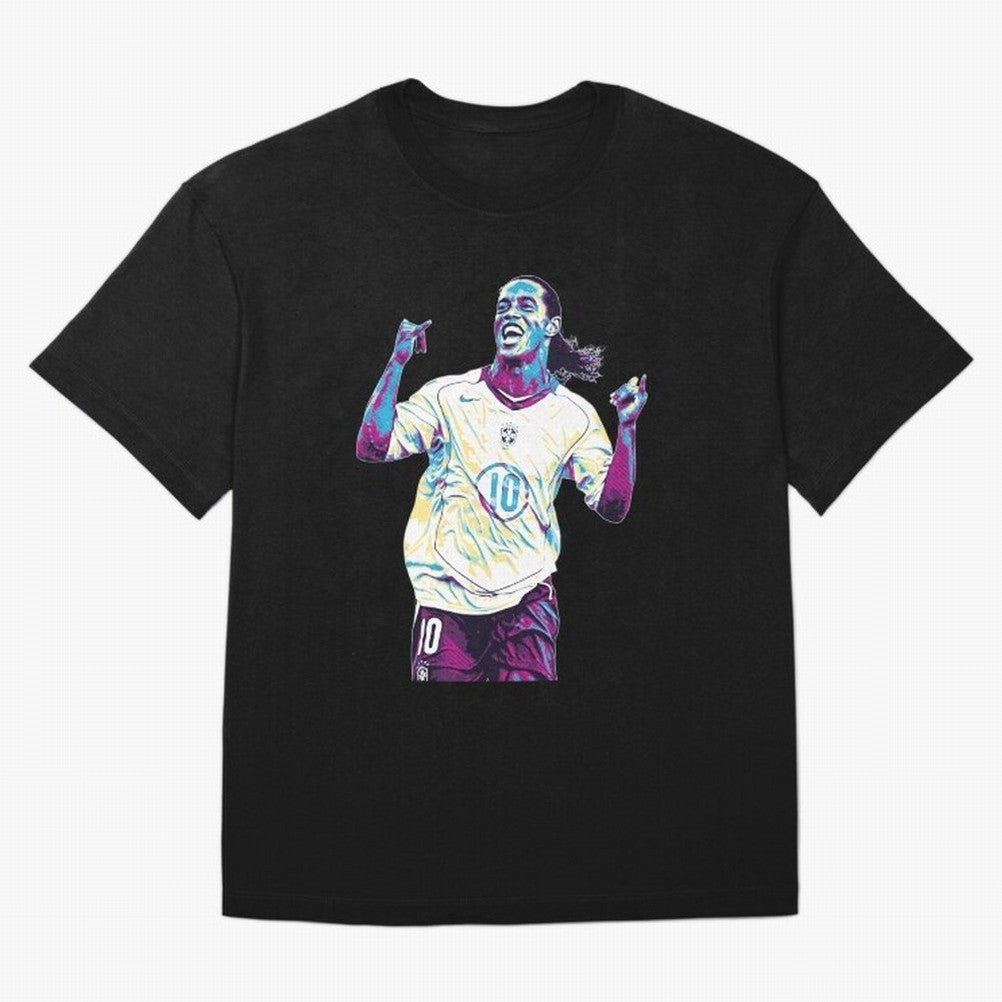 Ronaldinho brazil team Oversized T-Shirt Show Support during FIFA World Cup 2026 for Fans of Messi and Cristiano Ronaldo and Netherlands, Bringing Vintage Soccer Flavor, Modern Football Stars, National Flags and Final Night Emotion; Great for