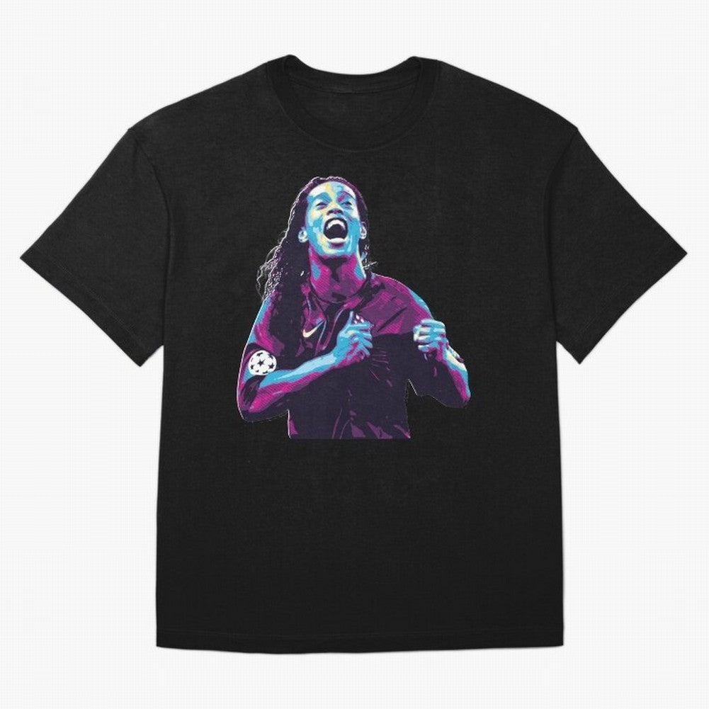 ronaldinho Oversized T-Shirt Treasure Match Day Hype around FIFA World Cup 2026, Cristiano Ronaldo, Argentina, France and Brazil, Global Supporter Spirit, Legendary Goals, National Colors and Tournament Celebration; Great for Watch Parties, Sports
