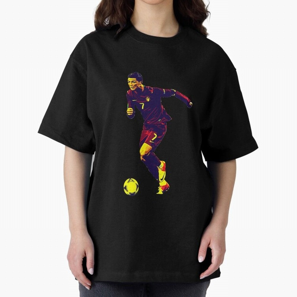 Cristianno Ronaldo Oversized T-Shirt Make Every Kick Count in FIFA World Cup 2026 Spirit, Celebrating Brazil, Portugal and Argentina, CR7, Champion Mindset, Group Stage Buzz, Knockout Tension and Passionate Fan Culture; Created for Match Day