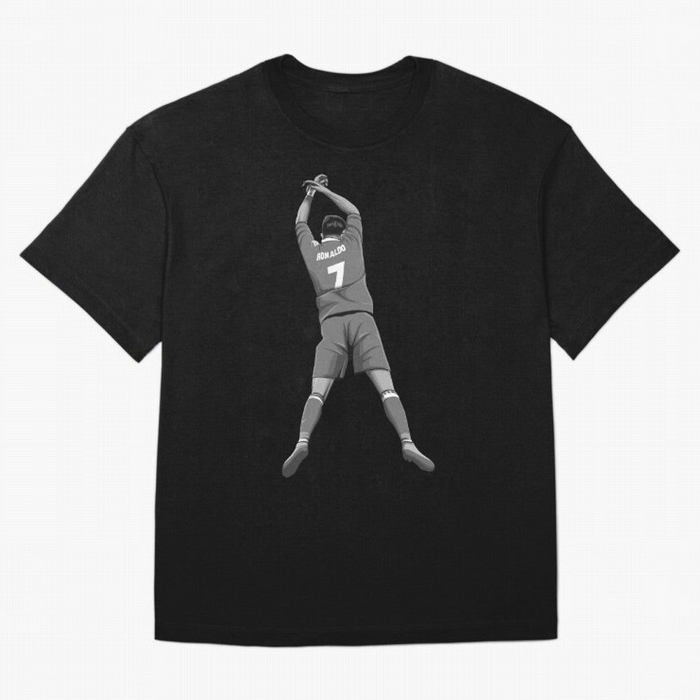 Cristiano Ronaldo Black and White Version Oversized T-Shirt Celebrate Soccer Greatness during FIFA World Cup 2026 USA Canada Mexico Spirit, Filled with Argentina, France and Brazil, Haaland, Match Day Excitement, Supporter Culture, Golden Goals and