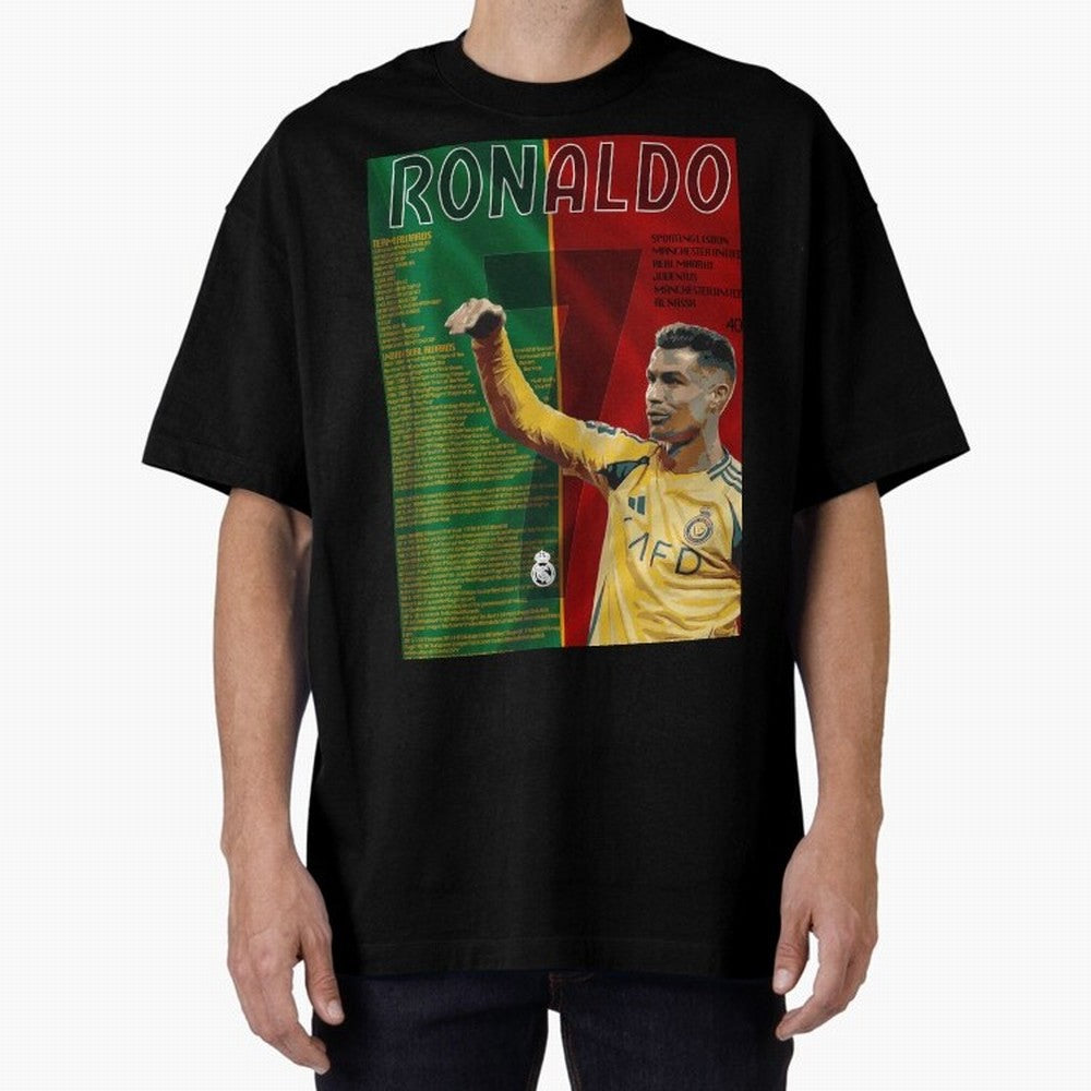 cristiano ronaldo 40th birthday tribute poster Oversized T-Shirt Capture FIFA World Cup 2026 for Fans of Neymar and Argentina and Brazil, Bringing Worldwide Fan Energy, Dramatic Goals, Stadium Lights and Championship Celebrations; Perfect for
