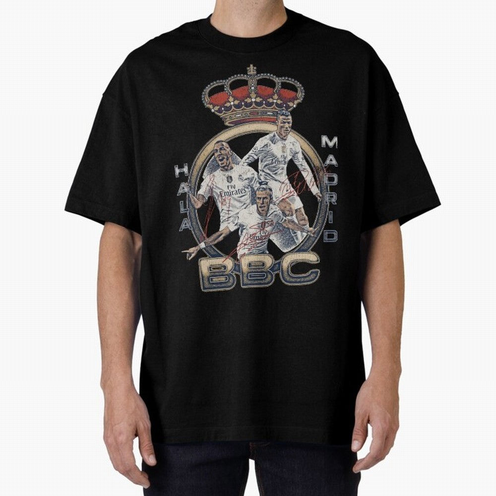 BBC of Real Madrid Oversized T-Shirt Bring Supporter Culture to FIFA World Cup 2026 Spirit, Celebrating England, France and Netherlands, Messi, Tournament Hype, Historic Matchups, Family Viewing Parties and Global Sports Pride; Perfect for People