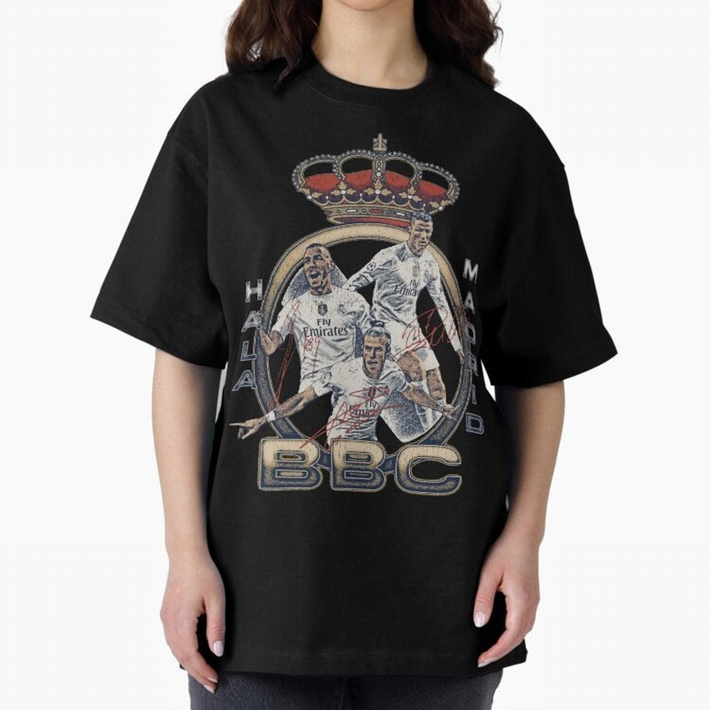 BBC of Real Madrid Oversized T-Shirt Bring Supporter Culture to FIFA World Cup 2026 Spirit, Celebrating England, France and Netherlands, Messi, Tournament Hype, Historic Matchups, Family Viewing Parties and Global Sports Pride; Perfect for People