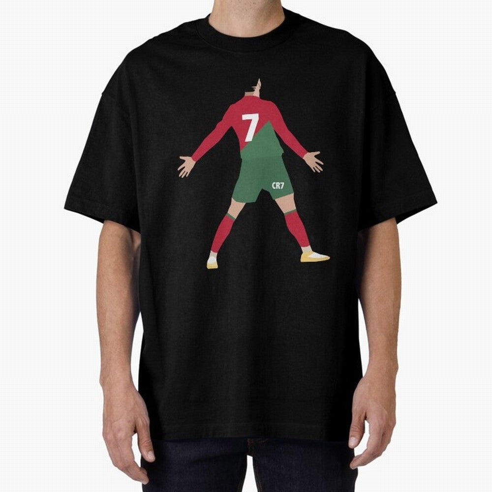 Cristiano Ronaldo illustration Oversized T-Shirt Bring Retro Soccer Energy to FIFA World Cup 2026 Group Stage Spirit, Capturing England, Neymar, Classic Soccer Heritage, Championship Pressure, Fan Loyalty and International Pride; Great for Watch