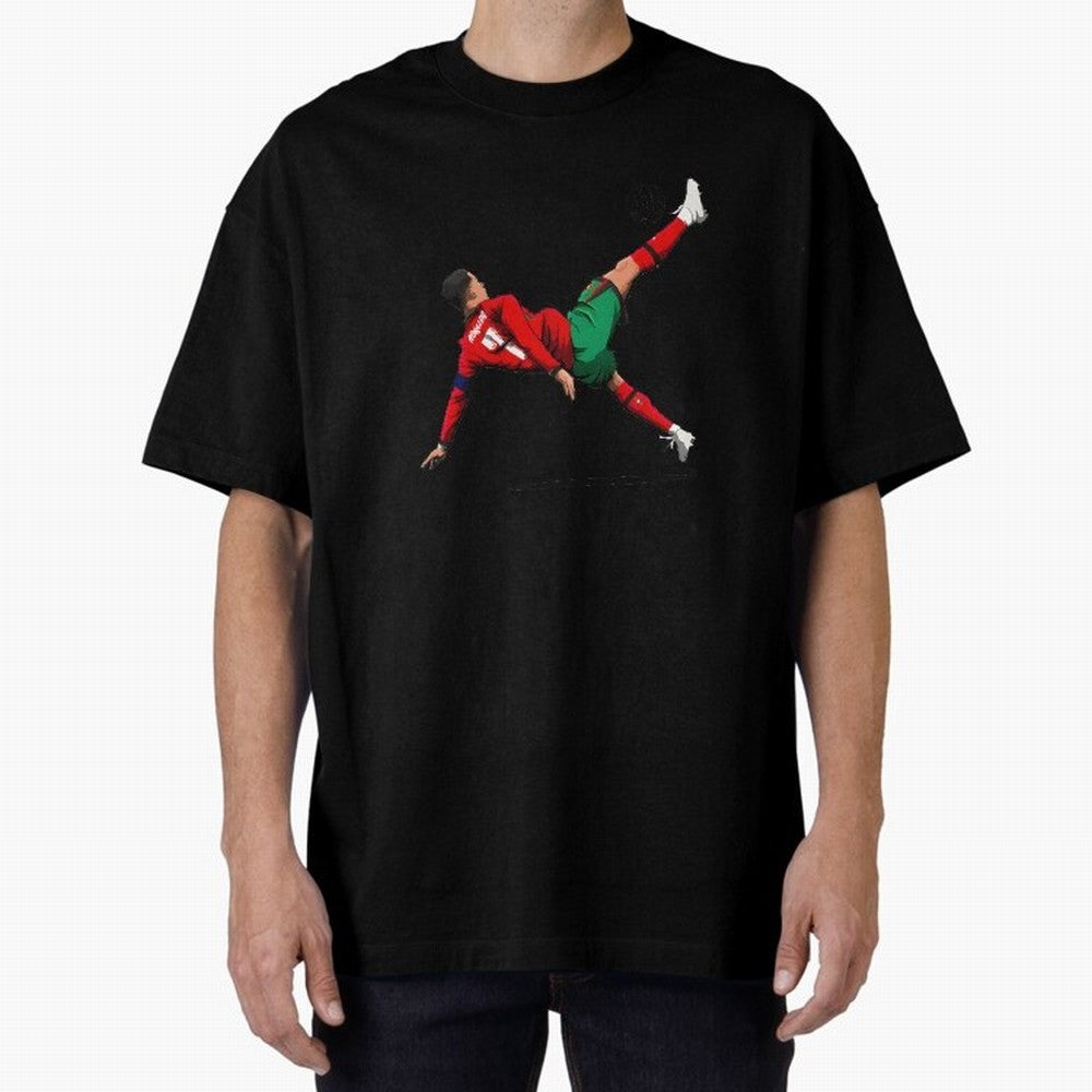 Cristiano Ronaldo 910th Goal Bicycle Kick Tribute Oversized T-Shirt Fuel the Hype around the FIFA World Cup 2026 Group Stage Journey through Neymar, Haaland and Cristiano Ronaldo Highlights, Brazil, Portugal and Argentina Pride, Stadium Chants,
