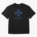 Madeira blue Oversized T-Shirt Honor the Football Icons of the FIFA World Cup 2026 Group Stage Journey through Messi and Cristiano Ronaldo Highlights, Spain Pride, Championship Spirit, Famous Goals, Roaring Crowds and International Football Unity;