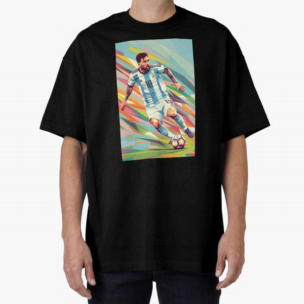 Messi in action Graphic poster design Oversized T-Shirt Make Every Match About the FIFA World Cup 2026 USA Canada Mexico Journey through Neymar Highlights, Brazil, Portugal and Argentina Pride, Football Passion, Legendary Performances, Festival