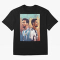 Lionel Messi and Cristiano Ronaldo Oversized T-Shirt Capture FIFA World Cup 2026 Group Stage Filled with CR7, France and Portugal Energy, Goal Celebration Energy, Supporter Heritage, Football Icons and Worldwide Tournament Joy; Great for Watch