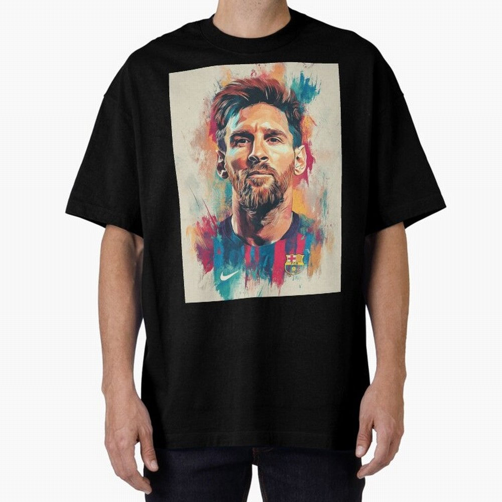 Lionel Messi Oversized T-Shirt Represent the Passion of FIFA World Cup 2026 Group Stage for Fans of Mbappe and France and Portugal, Bringing Goal Celebration Energy, Supporter Heritage, Football Icons and Worldwide Tournament Joy; Perfect for