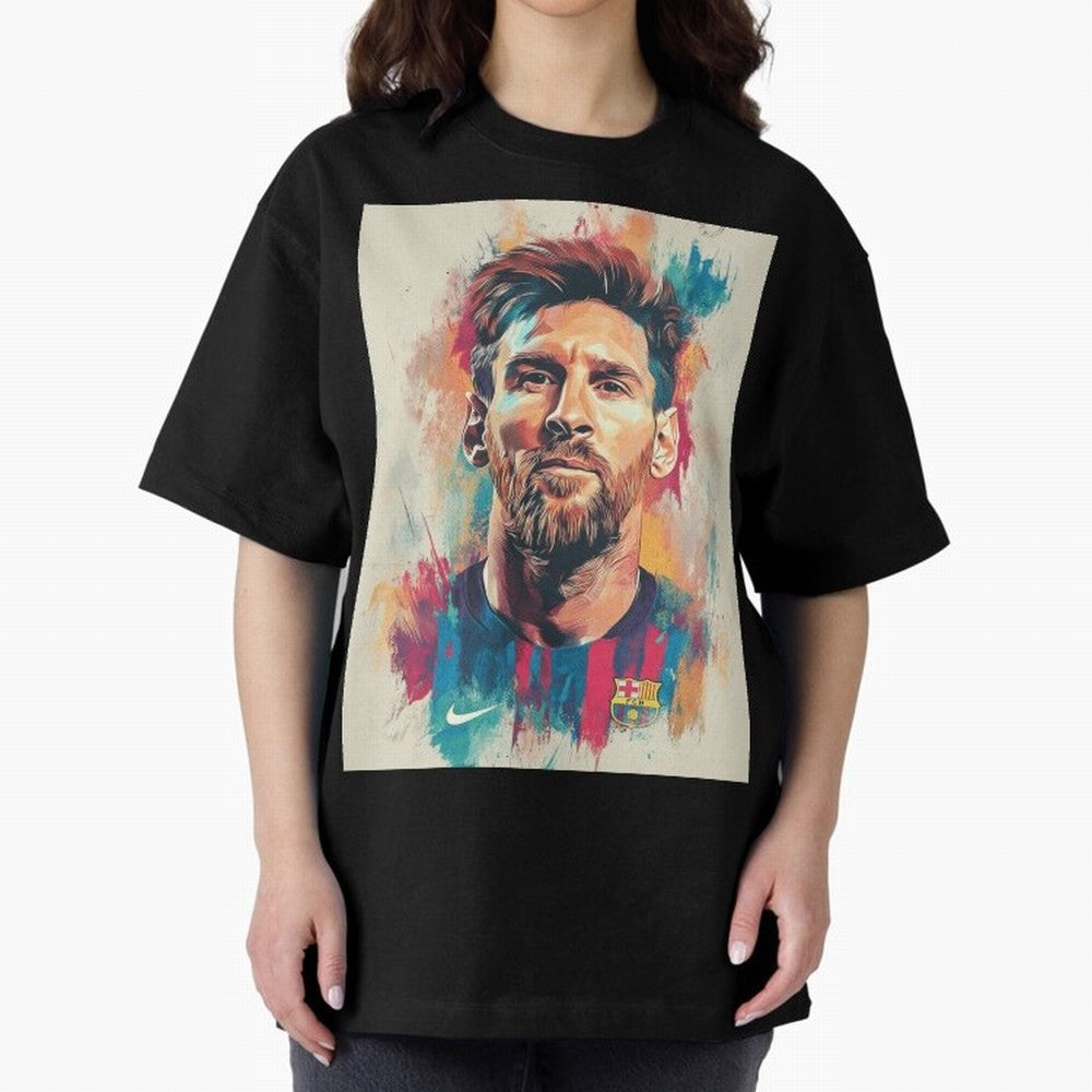 Lionel Messi Oversized T-Shirt Represent the Passion of FIFA World Cup 2026 Group Stage for Fans of Mbappe and France and Portugal, Bringing Goal Celebration Energy, Supporter Heritage, Football Icons and Worldwide Tournament Joy; Perfect for