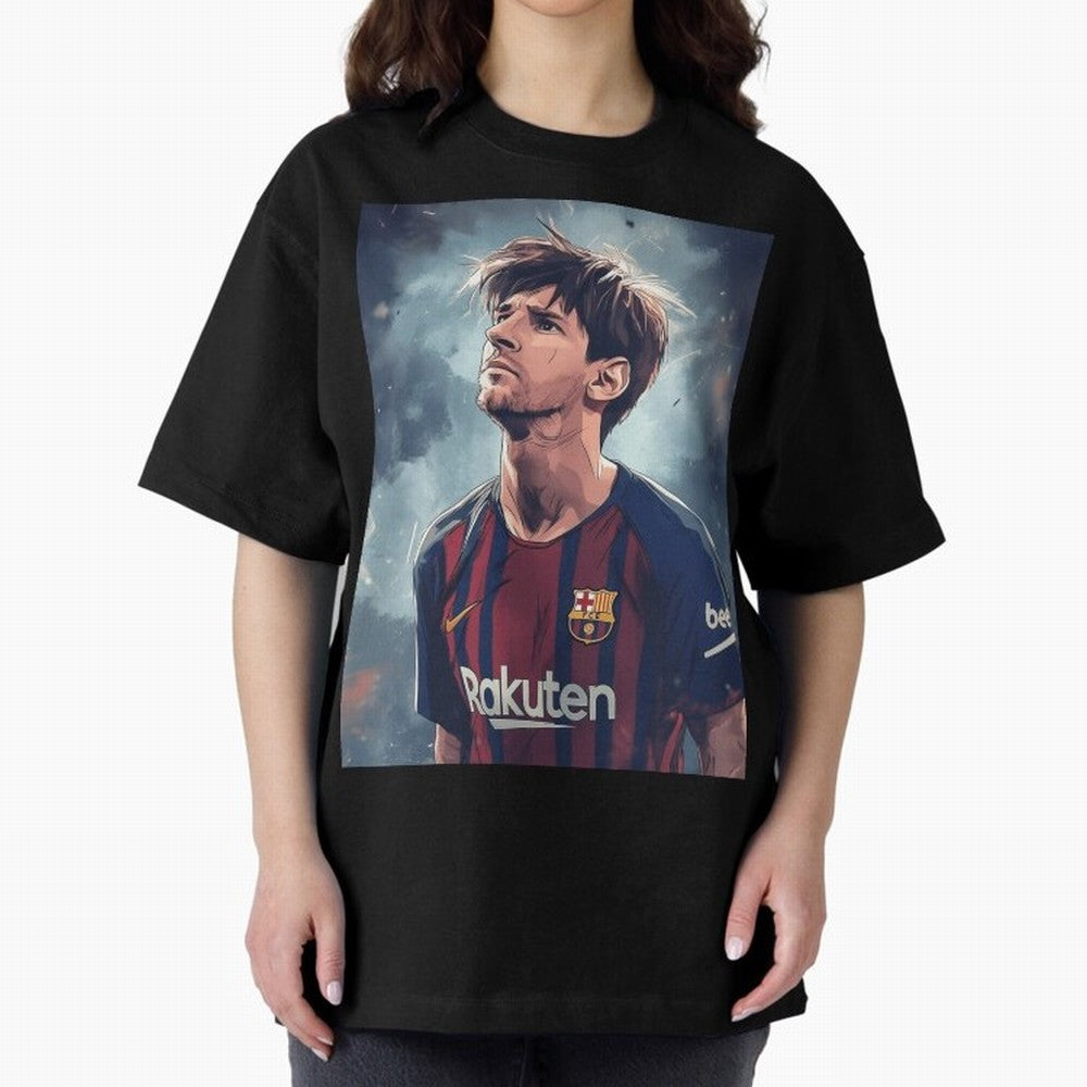 Lionel Messi Oversized T-Shirt Create the FIFA World Cup 2026 Group Stage Journey through Haaland Highlights, Brazil Pride, Champion Mindset, Group Stage Buzz, Knockout Tension and Passionate Fan Culture; Great for Supporters Who Love Legendary