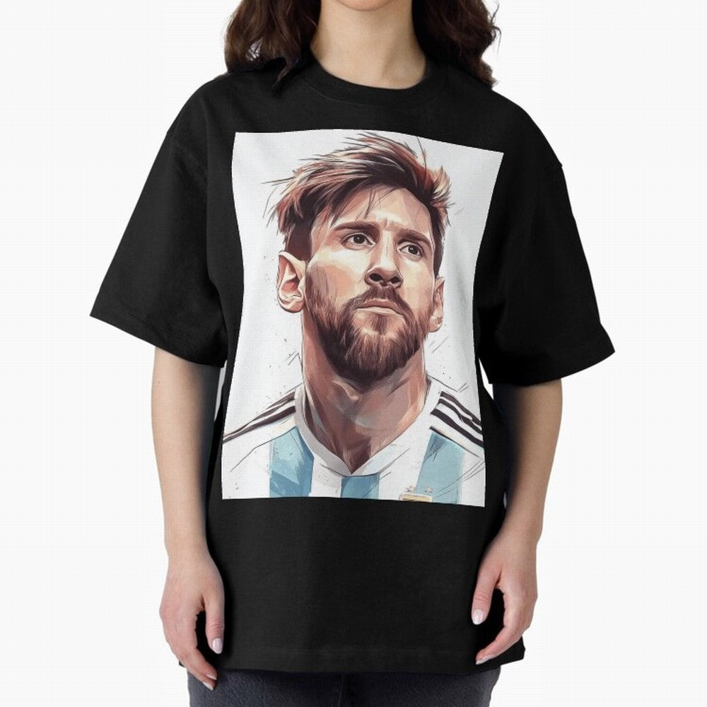 Lionel Messi Oversized T-Shirt Keep the Legacy of Match Day Hype around FIFA World Cup 2026 Group Stage, Cristiano Ronaldo, France, Retro Football Energy, Iconic Rivalries, Trophy Chase Drama and Stadium Atmosphere; Perfect for People Who Love
