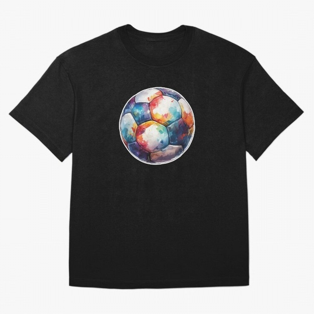 Football Soccer Ball Watercolor Illustration Drawing (Light Red BG) Oversized T-Shirt Celebrate Football Dreams Across FIFA World Cup 2026 Group Stage Spirit, Connected to Argentina, France and Brazil, CR7, Football Festival Excitement, Trophy