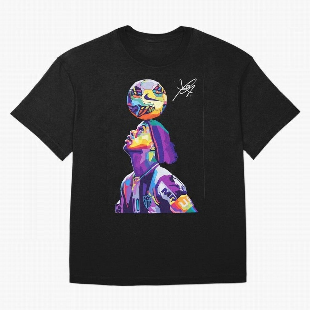 Ronaldinho Wpap Pop Art Oversized T-Shirt Share the FIFA World Cup 2026 USA Canada Mexico Journey through Messi, CR7 and Mbappe Highlights, Portugal, Spain and Germany Pride, Worldwide Fan Energy, Dramatic Goals, Stadium Lights and Championship