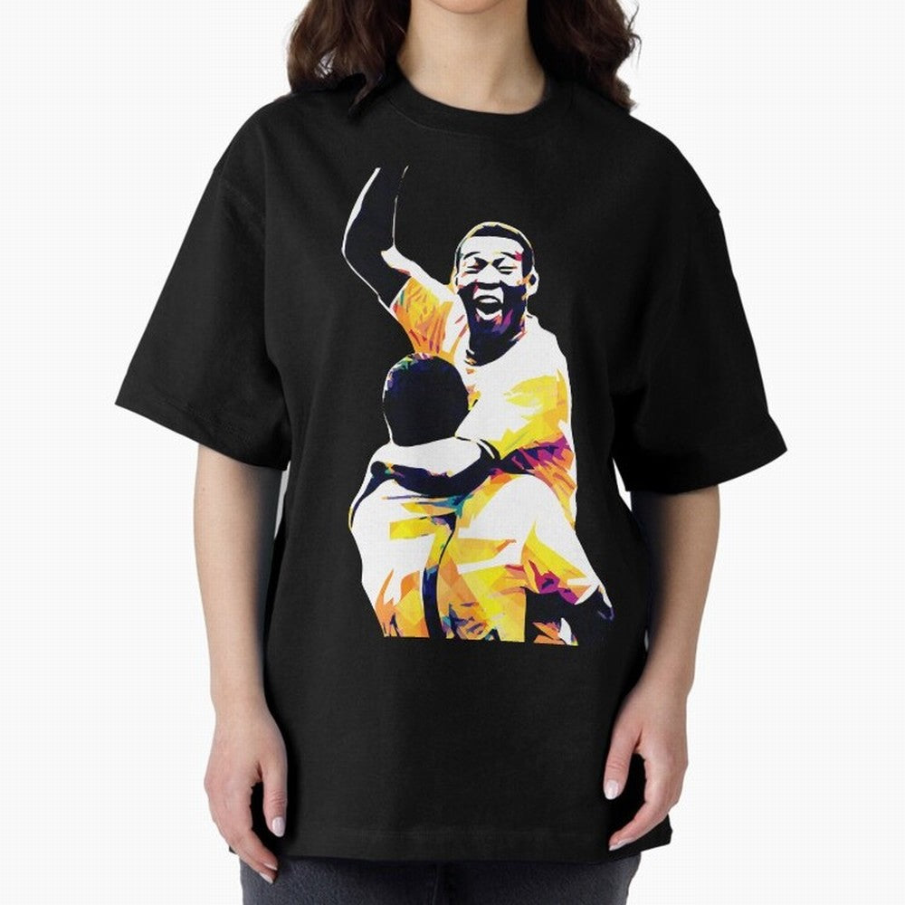 Pele Pop Art Oversized T-Shirt Celebrate Supporters United by FIFA World Cup 2026 USA Canada Mexico for Fans of Cristiano Ronaldo, Haaland and CR7 and England, Bringing Stadium Chants, National Pride, Trophy Dreams and Unforgettable Football
