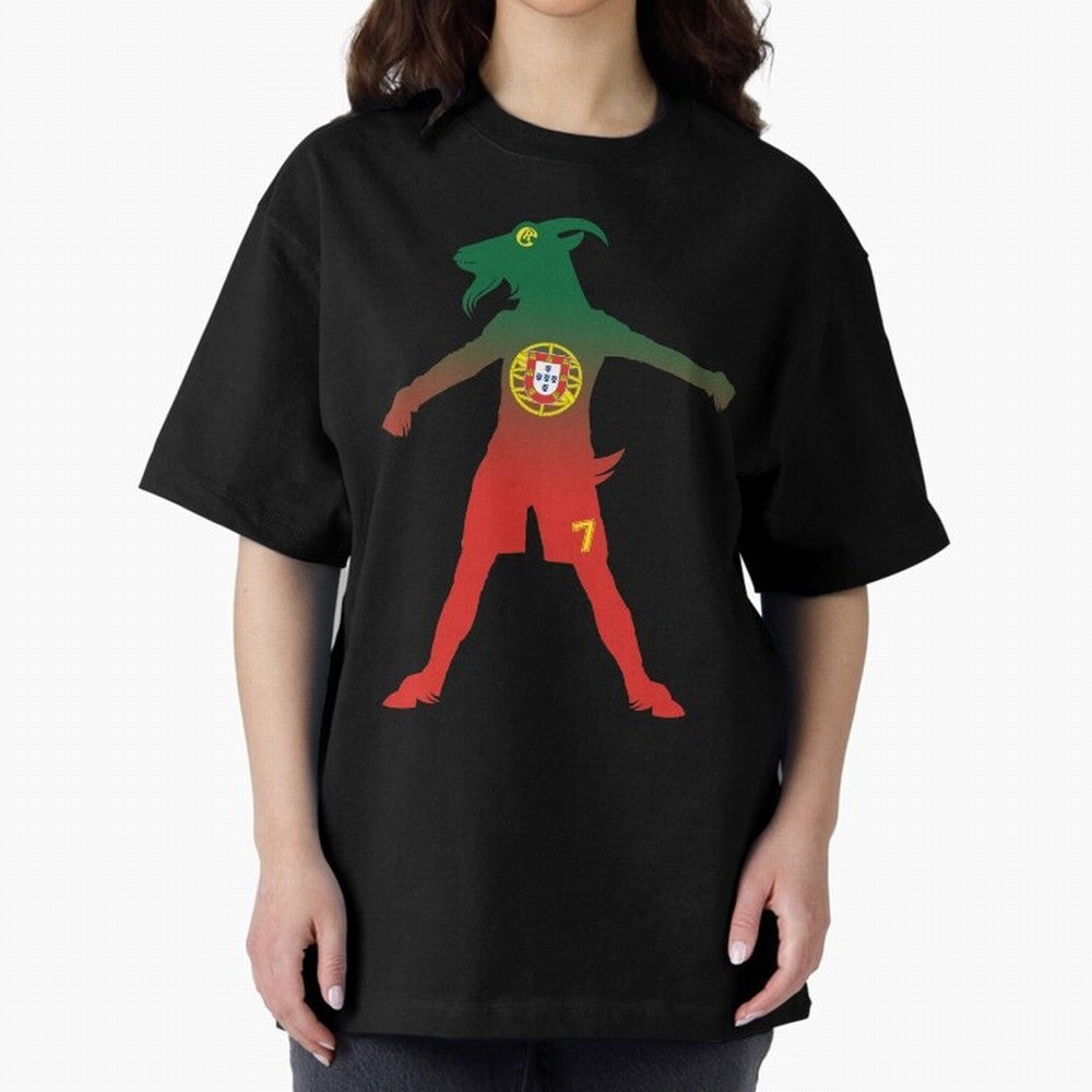 Cristiano Ronaldo GOAT Oversized T-Shirt Celebrate Football Heritage in FIFA World Cup 2026 for Fans of Messi, Neymar and Mbappe and Portugal, Spain and Germany, Bringing Stadium Chants, National Pride, Trophy Dreams and Unforgettable Football