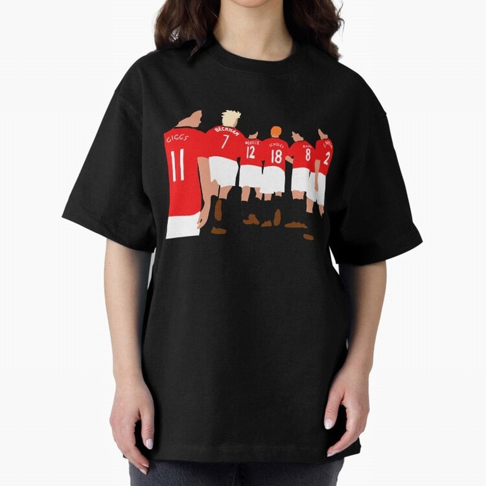Class of 92 - Manchester United Legends Oversized T-Shirt Follow the Final Road of Global Football Passion for FIFA World Cup 2026, Highlighting Mbappe and Neymar, France, Football Festival Excitement, Trophy Ambitions, Country Rivalries and Star