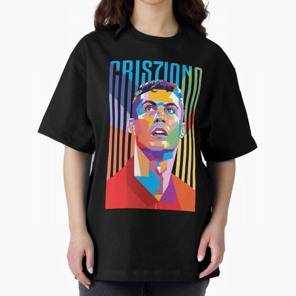 CR7 Pop Art Oversized T-Shirt Celebrate Classic Football Spirit in Match Day Hype around FIFA World Cup 2026, Neymar, Haaland and Cristiano Ronaldo, Brazil, Portugal and Argentina, Worldwide Fan Energy, Dramatic Goals, Stadium Lights and