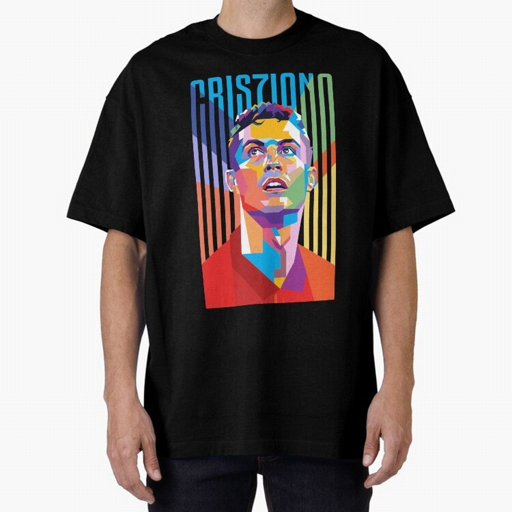 CR7 Pop Art Oversized T-Shirt Celebrate Classic Football Spirit in Match Day Hype around FIFA World Cup 2026, Neymar, Haaland and Cristiano Ronaldo, Brazil, Portugal and Argentina, Worldwide Fan Energy, Dramatic Goals, Stadium Lights and